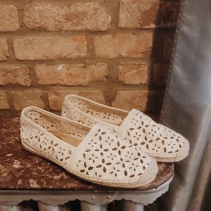 Michael Kors white floral pattern espadrilles
